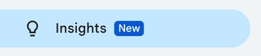 Screenshot showing the “Insights (New)” button in Google Search Console