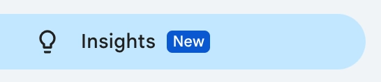 Screenshot showing the “Insights (New)” button in Google Search Console