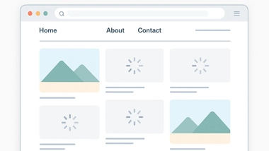 Web interface with loading images